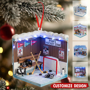 Personalized Hockey Ornament,  Hockey Player Christmas Keepsake, Hockey Sport Gifts, Hockey Ornament