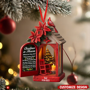 Personalized Empty Chair Remembrance in Heaven Memorial Christmas Ornament