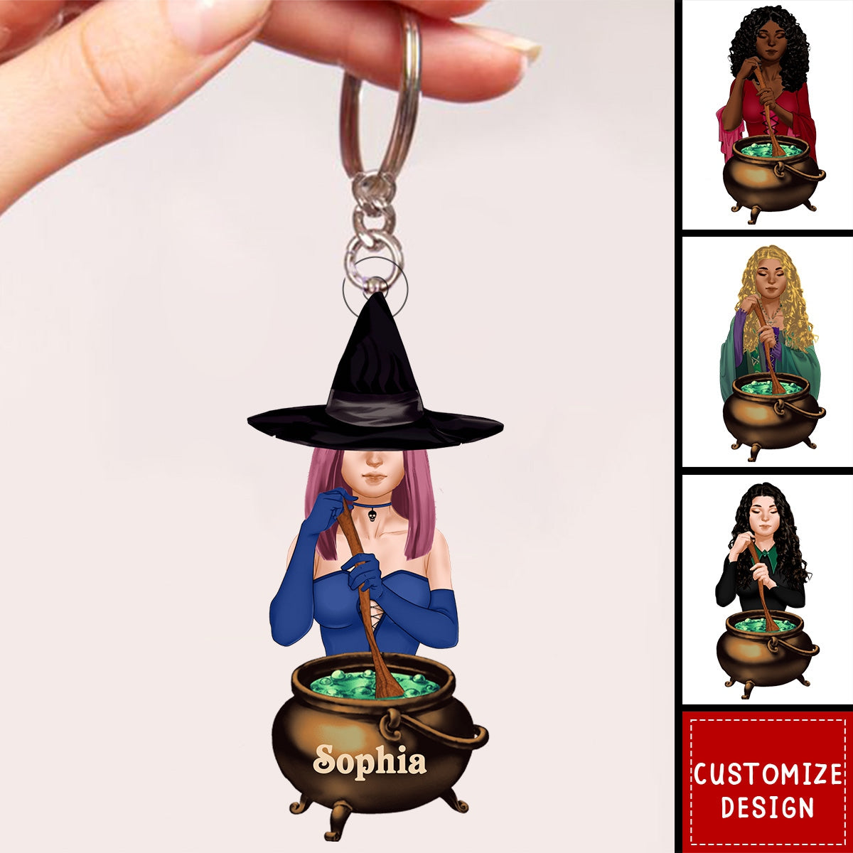 Personalized Witch Acrylic Keychain