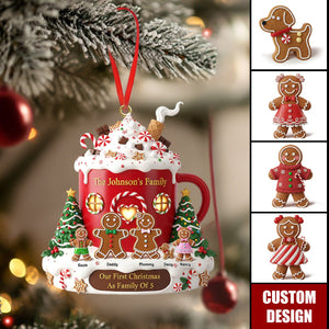Personalized Gingerbread Christmas Family Ornament - Gift For Family