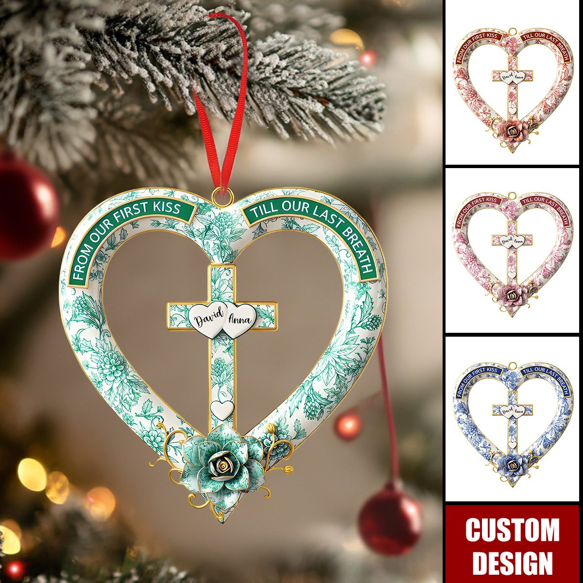 Christian Couple Christmas Ornament - Personalized Gifts For Couple