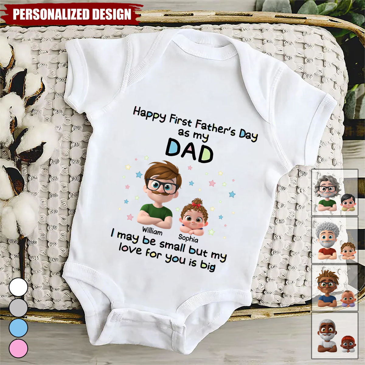 First Father Day With Baby-Personalized Baby Onesie