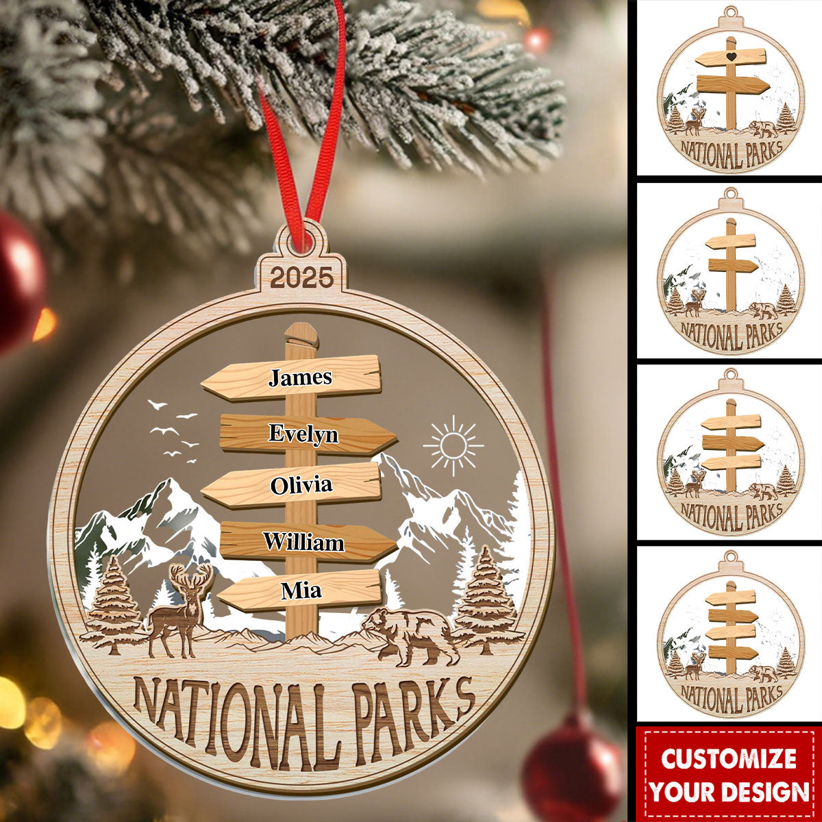 Personalized National Park Travel Christmas Ornament