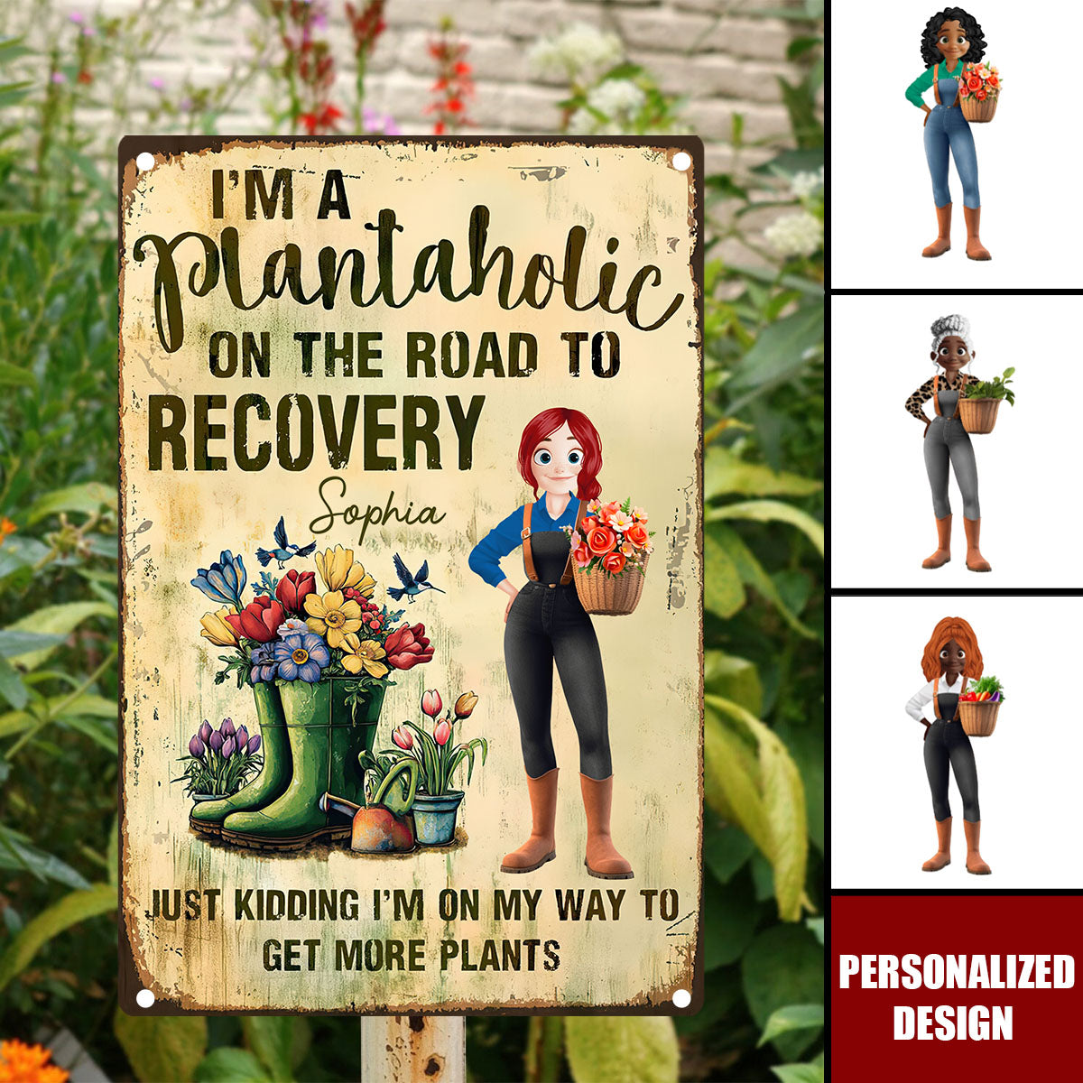 I'm A Plantaholic On The Road To Recovery - Personalized Metal Sign
