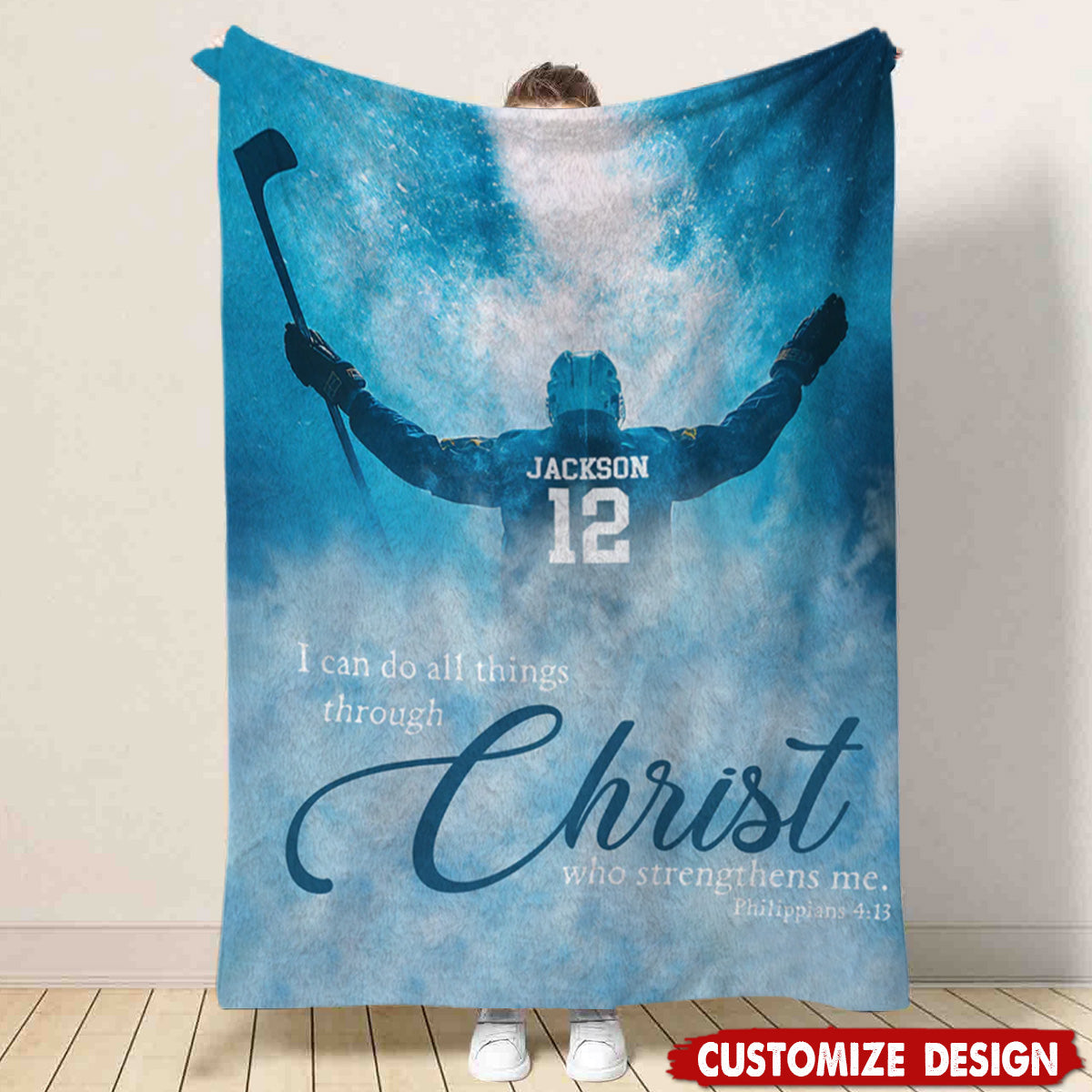 Personalized Hockey Blanket, Gift For Hockey Players,Lovers