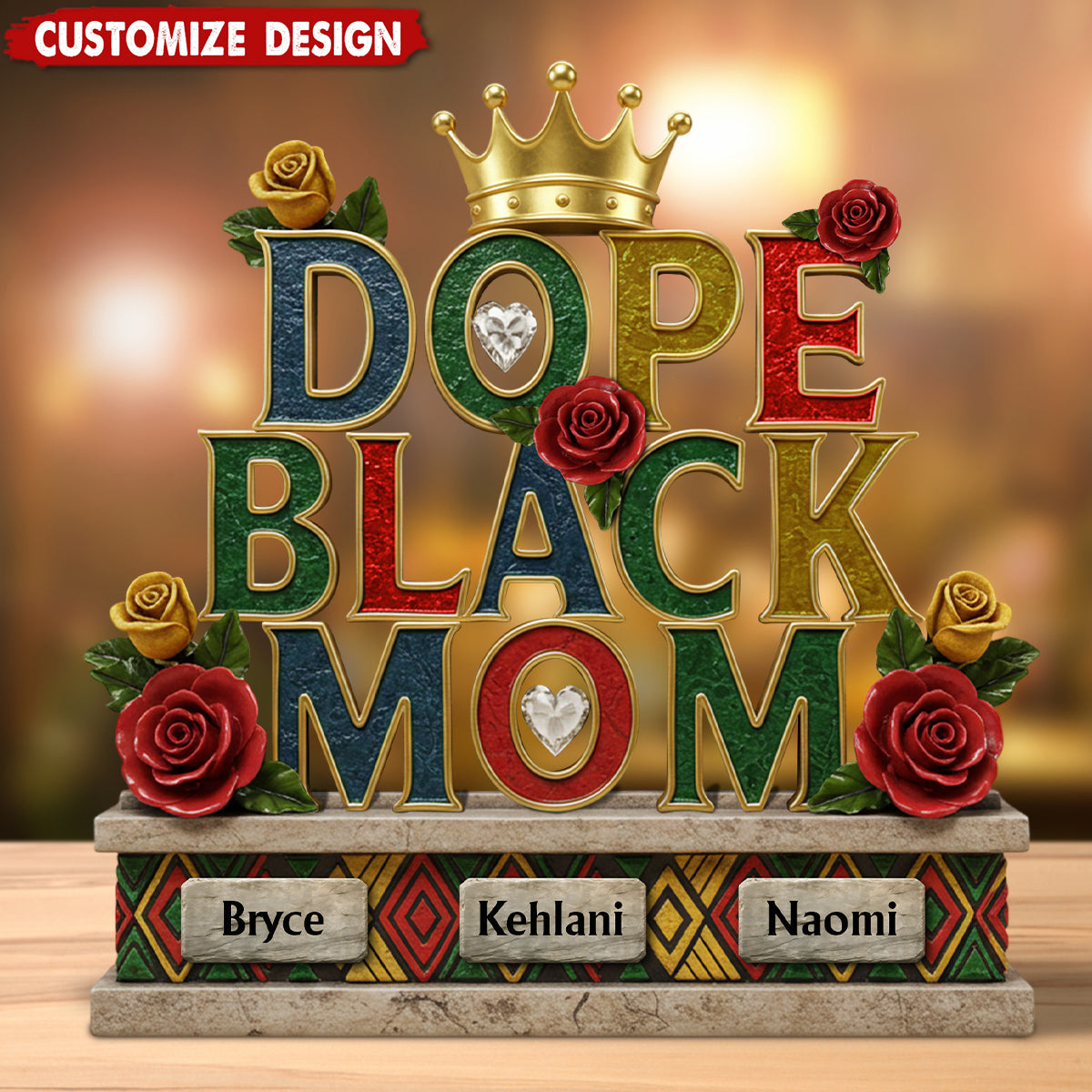 Dope Black Mom - Personalized Mother Custom Shaped Acrylic Plaque