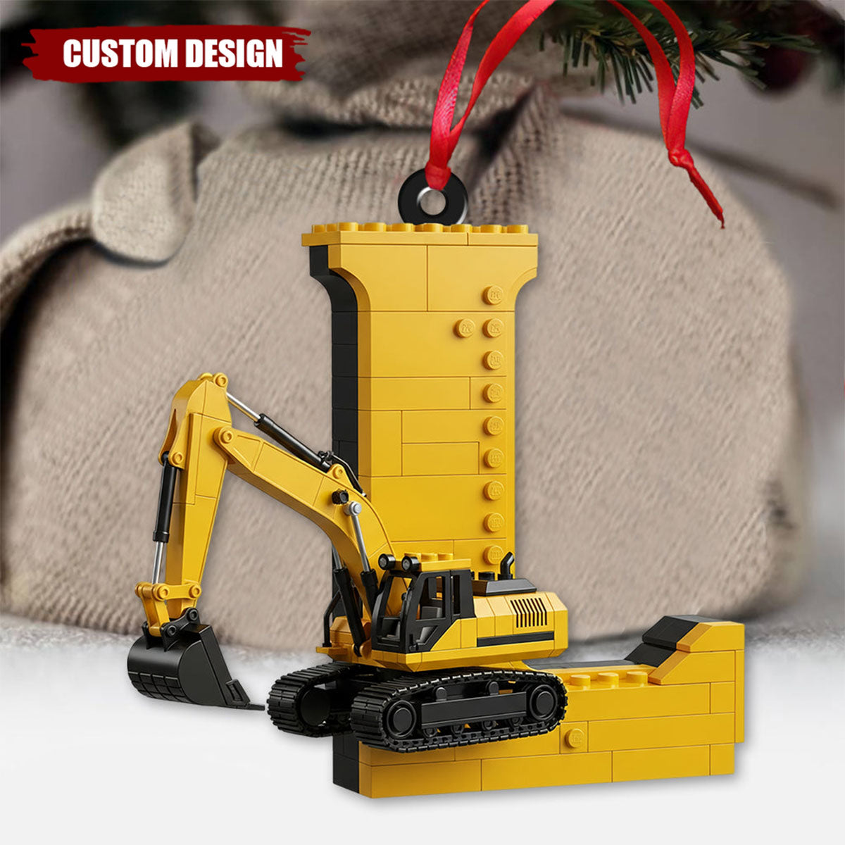 Fun Construction Vehicles Alphabet - Personalized Kid Ornament