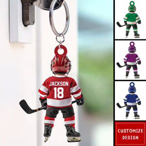 Personalized Hockey Keychain-Gifts For Hockey Lover
