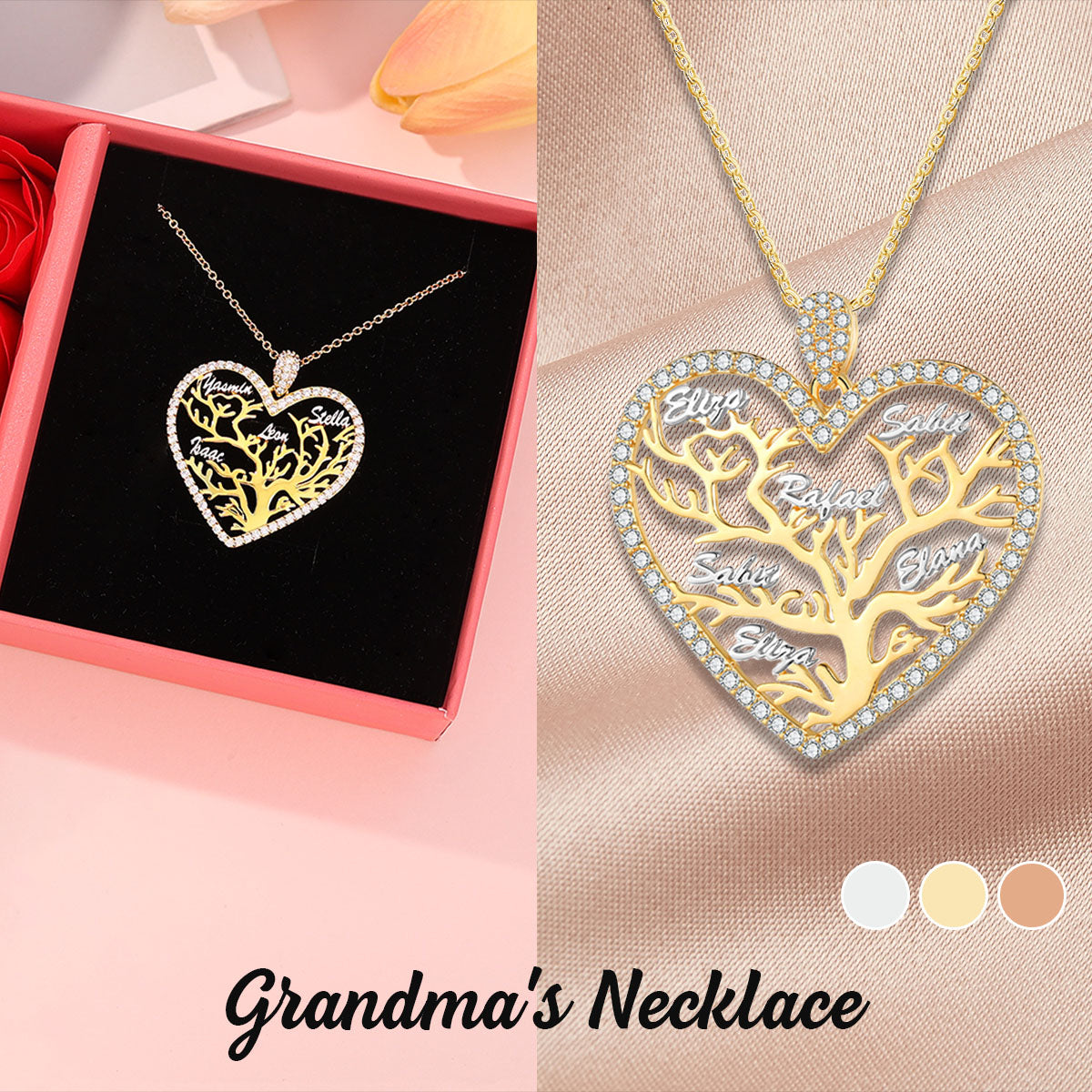 Personalized Tree of Life Pendant Necklace