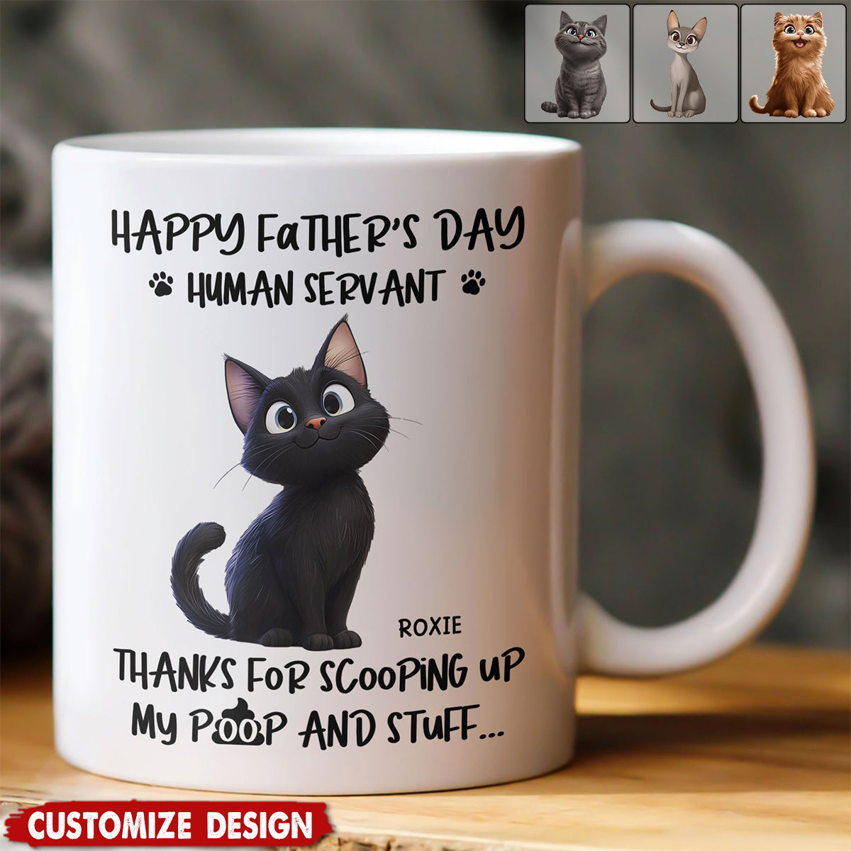 Personalized Cat Mug - Father's Day Gift For Cat Lovers