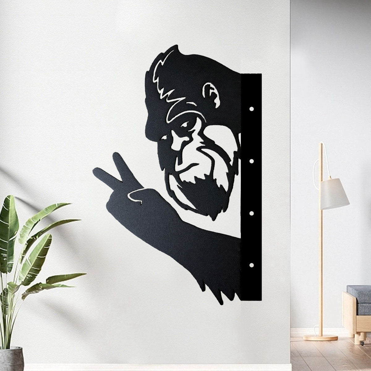 Peek-a-Boo Peace Sign Bigfoot Metal Sign – Peace Sign Edition - Sasquatch Peace Sign