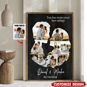 Personalized Couples Canvas Poster - Gift For Husband Wife, Couples