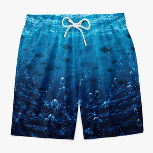 Personalized Funny Men Swim Trunks - Personalized Birthday Gifts For Husband, Son, Grandson, Brother, Grandpa, Dad, Yourself - Cheeky Shark Attack