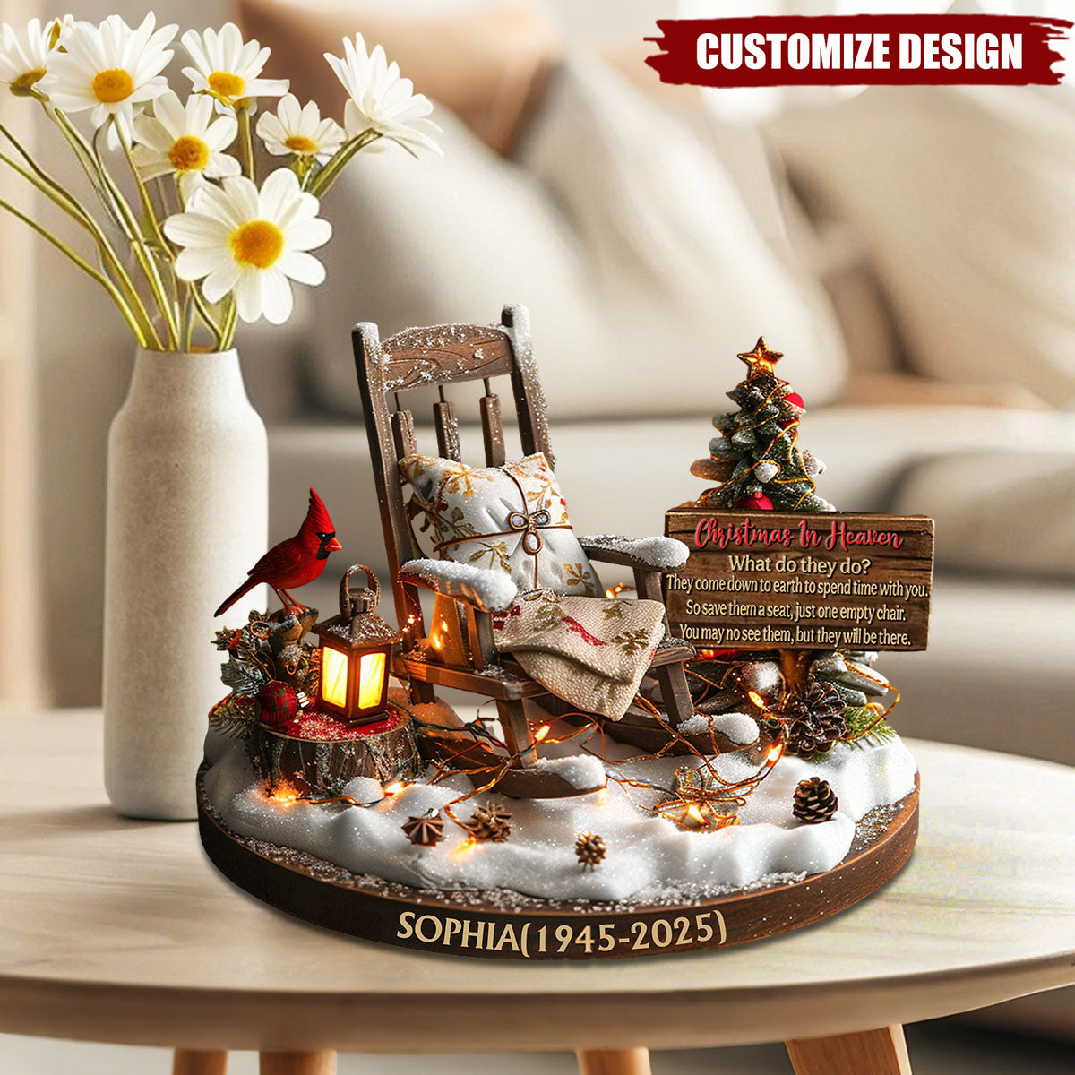 Christmas In Heaven - Personalized Memorial Custom Shaped Acrylic Plaque