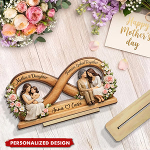 Mother & Daughter Forever Linked Together-Personalized Wooden Plaque-Mother Day's Gift For Mom, Gift For Daughter