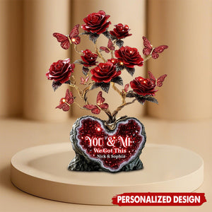 We Got This,Red Rose For Valentine Gift - Personalized Couple Acrylic Plaque