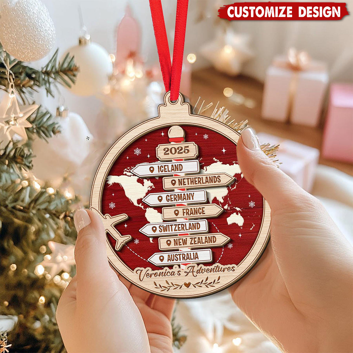 Adventure Is Worthwhile - Personalized Christmas Ornament