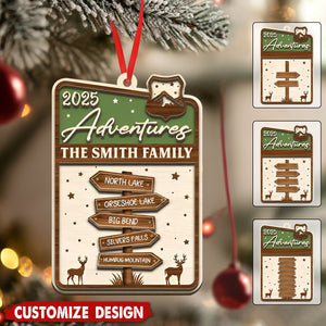 Personalized National Park Sign Travel Christmas Ornament - Gift For Traveler