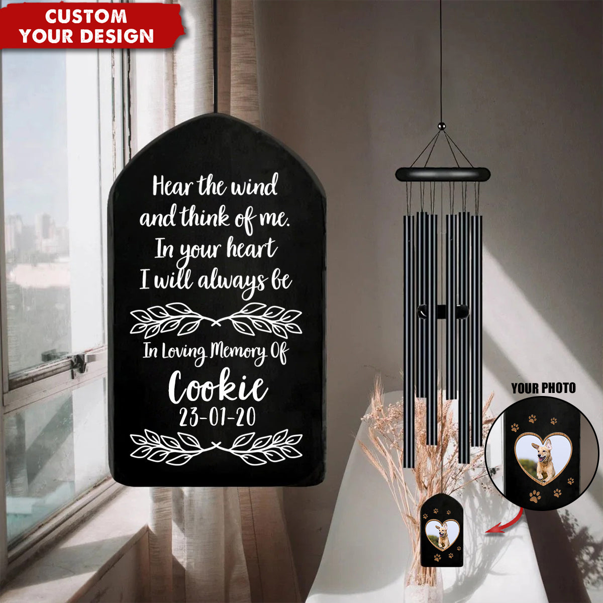 In The Loving Memory Custom Photo Wind Chimes Personalized Gifts For Pet Lover