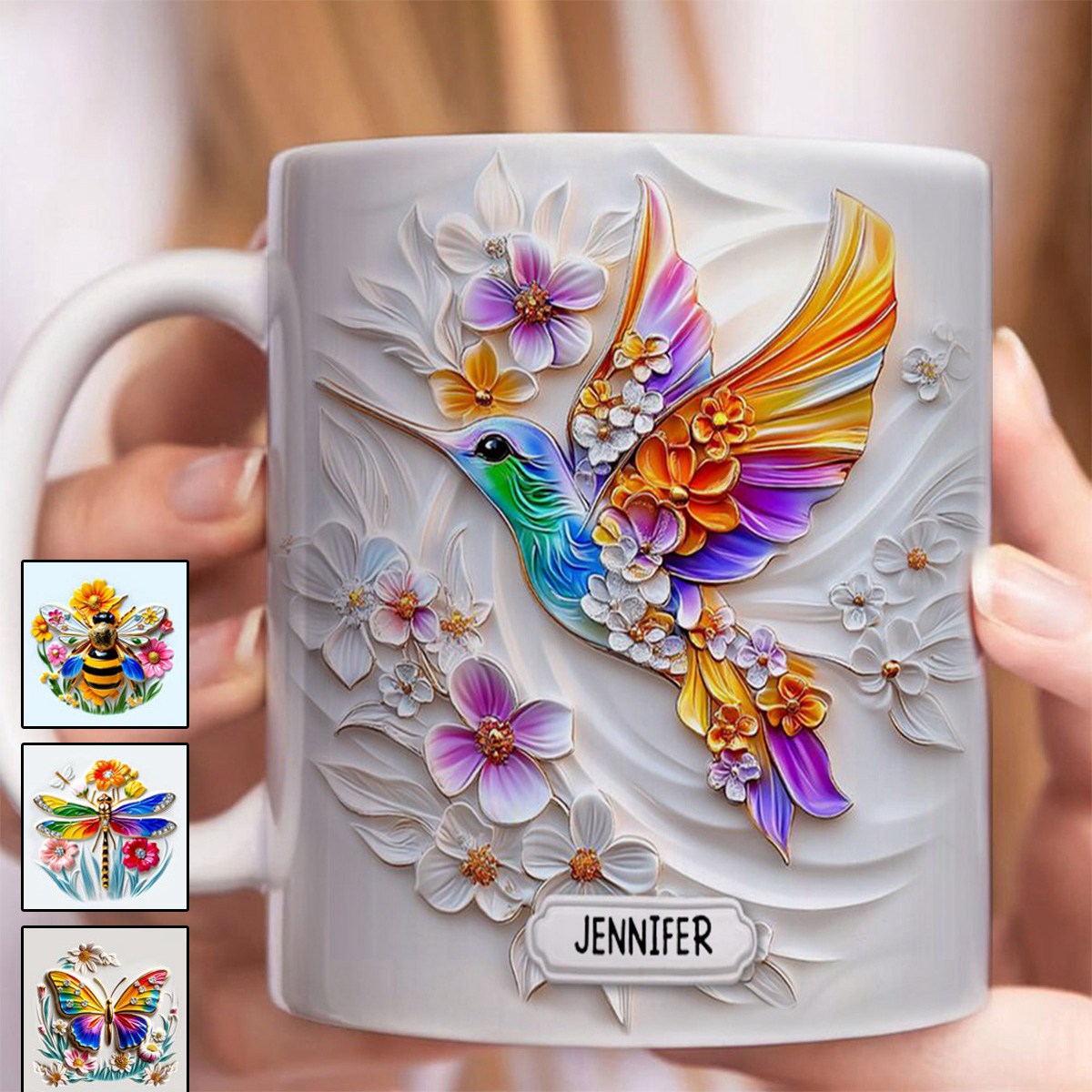 Personalized Hummingbird Gardening Accent Mug