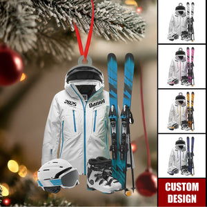 Personalized Ski Ornament: Custom Name, Skier/Snowboarder Gift