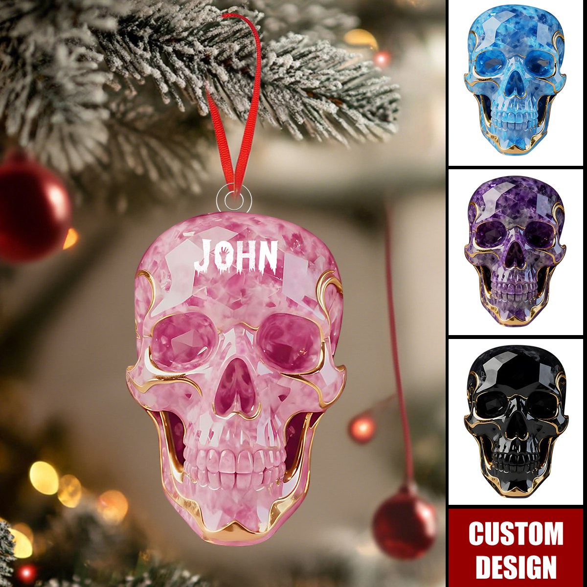 Beautiful Skull - Personalized Skull Accent Ornament