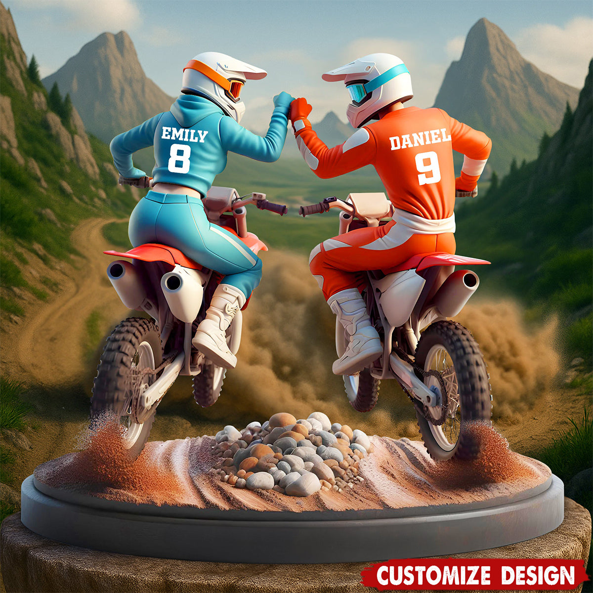 Dirt Bike Couple Acrylic Plaque - Personalized Gifts For Couple