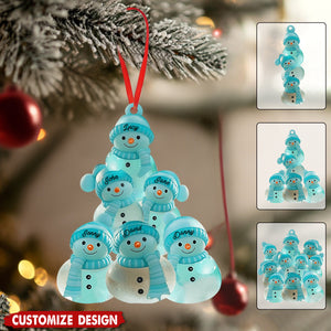 Merry Christmas Snowman Family - Personalized Family Ornament