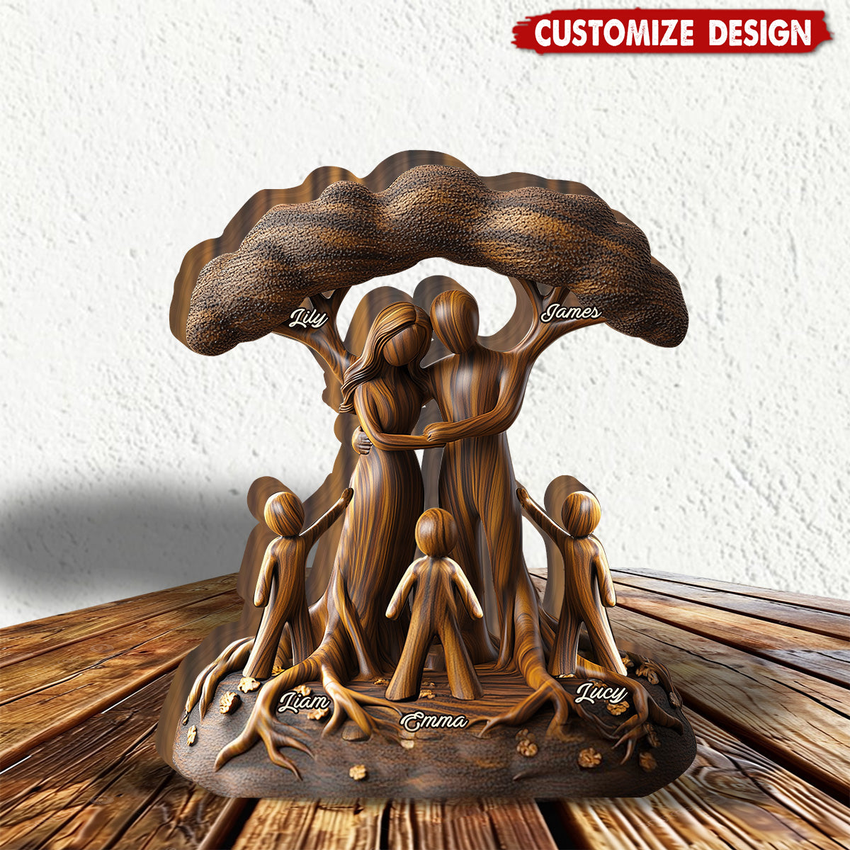 To Us You're The World - Personalized Family Shaped Plaque