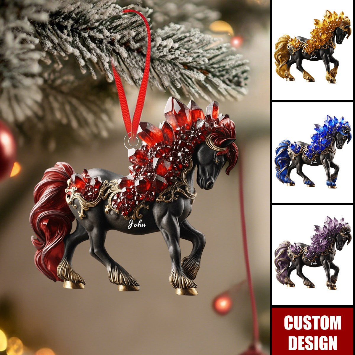 Personalized Horse Style Ornament - Gift For Horse Riding Lovers