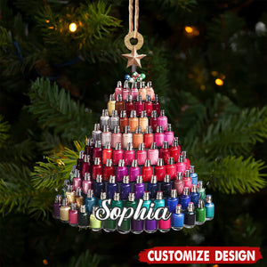 Personalized Nail Salon Christmas Ornament, Gift for Nail Artist, Nail Polish - 2024 New Release