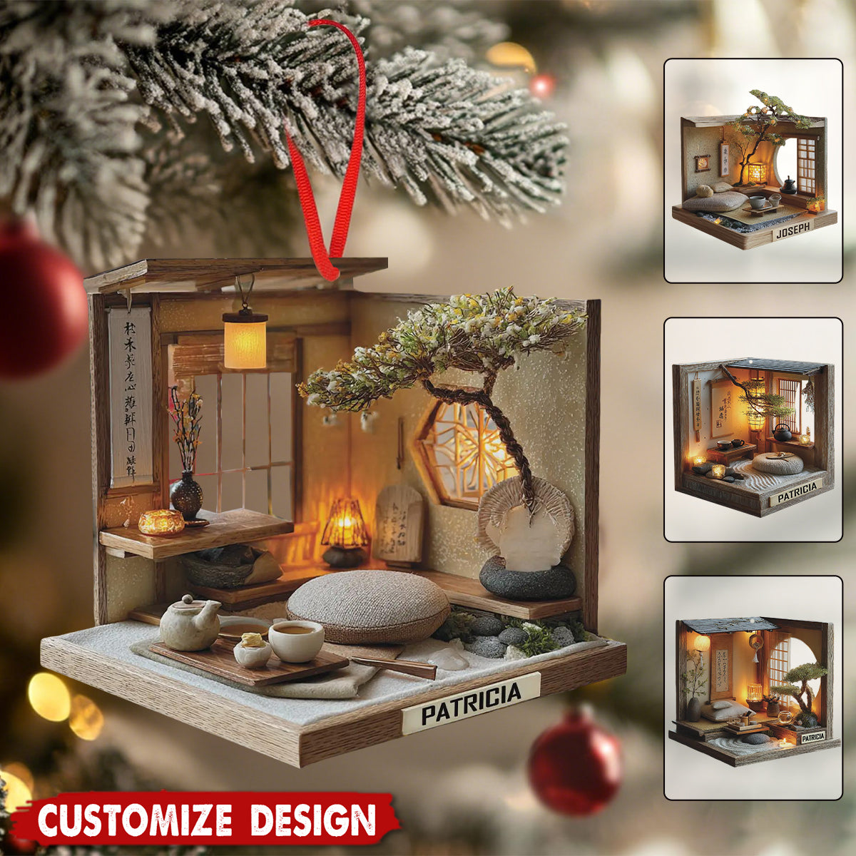 Personalized Zen Tea Room Ornament