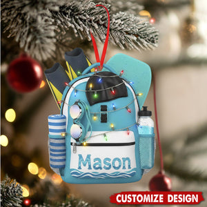 Personalized Acrylic Swim Ornament – Name Beach Decor