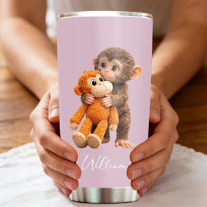Personalized Adorable Monkey Tumbler - Gift For Birthday & Holiday