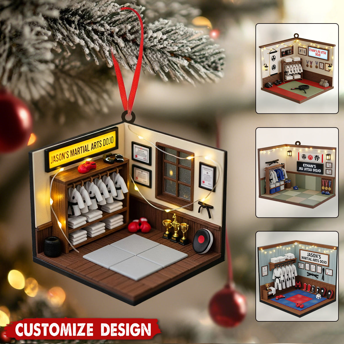 Personalized Martial Arts/Jiujitsu/Karate/Taekwondo Christmas Ornament