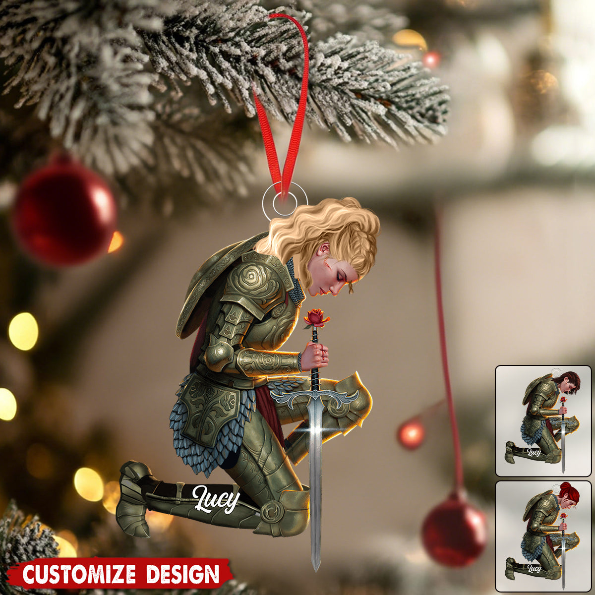 A Child of God A Woman of Faith A Warrior of Christ - Personalized Ornament