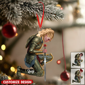 A Child of God A Woman of Faith A Warrior of Christ - Personalized Ornament