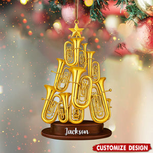 Personalized Instrument Tuba Christmas Tree Ornament Acrylic - Gift For Musical, Tuba Player Euphonium Player