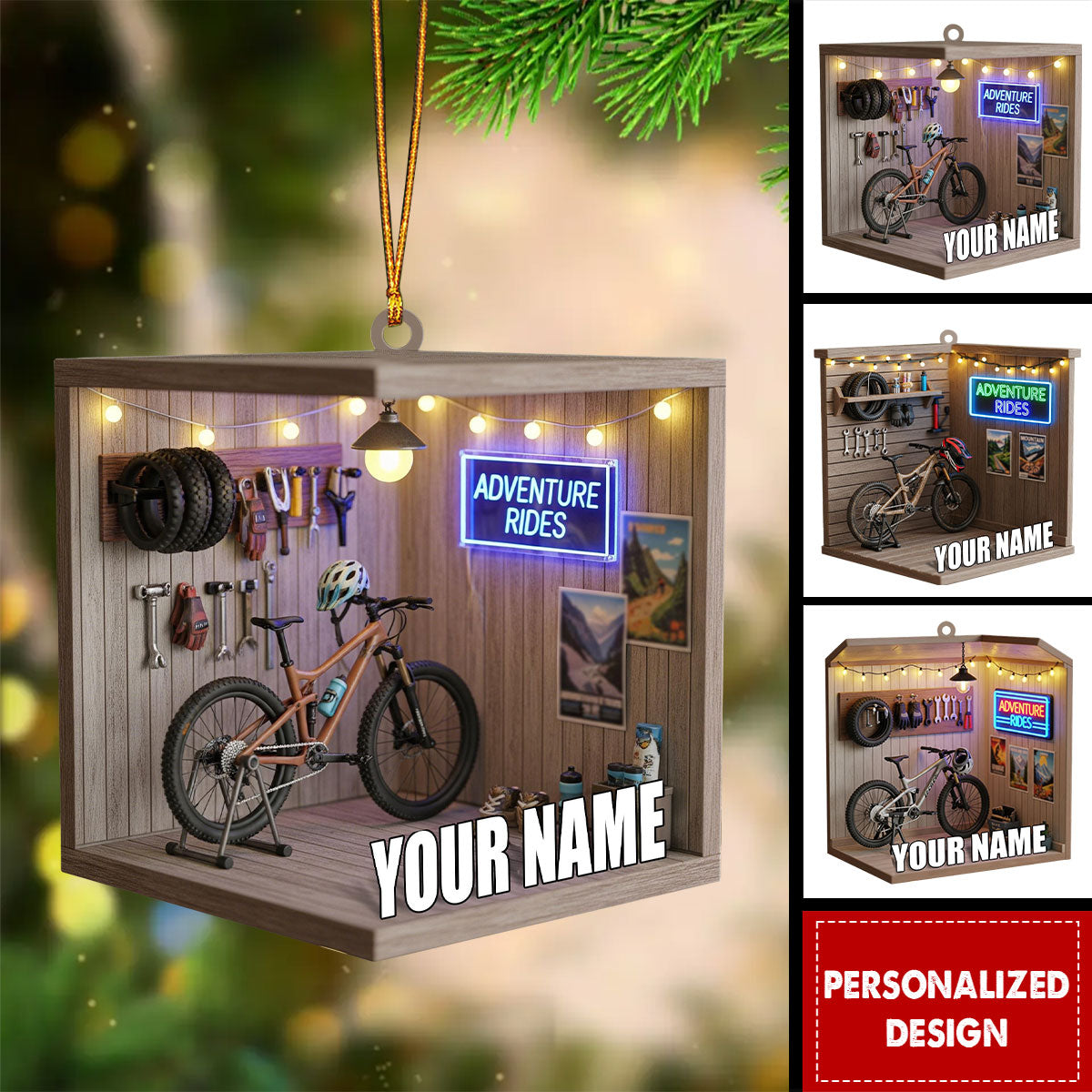 Personalized Mountain Bike Christmas Ornament Gift For Cyclists