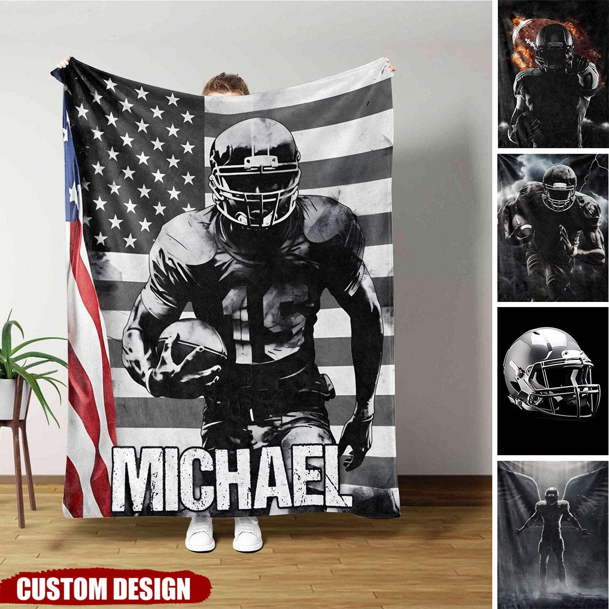 Personalized American Football Blanket - Gift For  Football Lovers