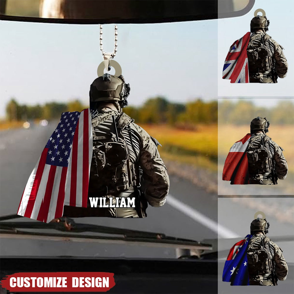 Personalized Veteran Car Hanging Acrylic Ornament
