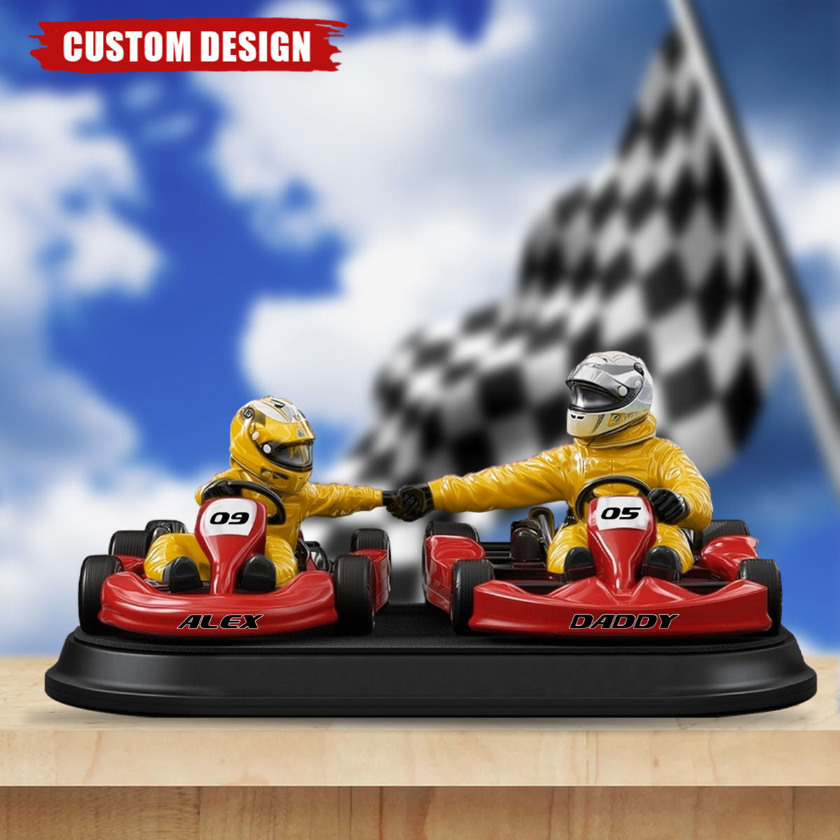 Kart Racing Loving Dad & Kid - Personalized Acrylic Plaque, Father's Day Gift for Dad, Gift for Husband