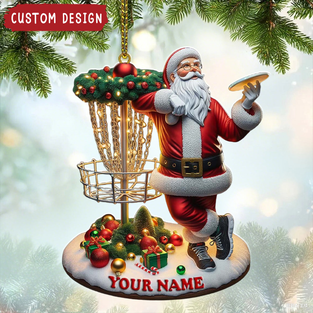 Custom Name Santa Ornament, Santa Christmas Gift
