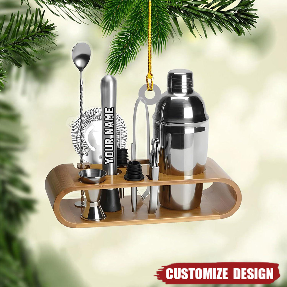 Personalized Bartender Acrylic Christmas Ornament Gift For Bartender - 2024 New Release