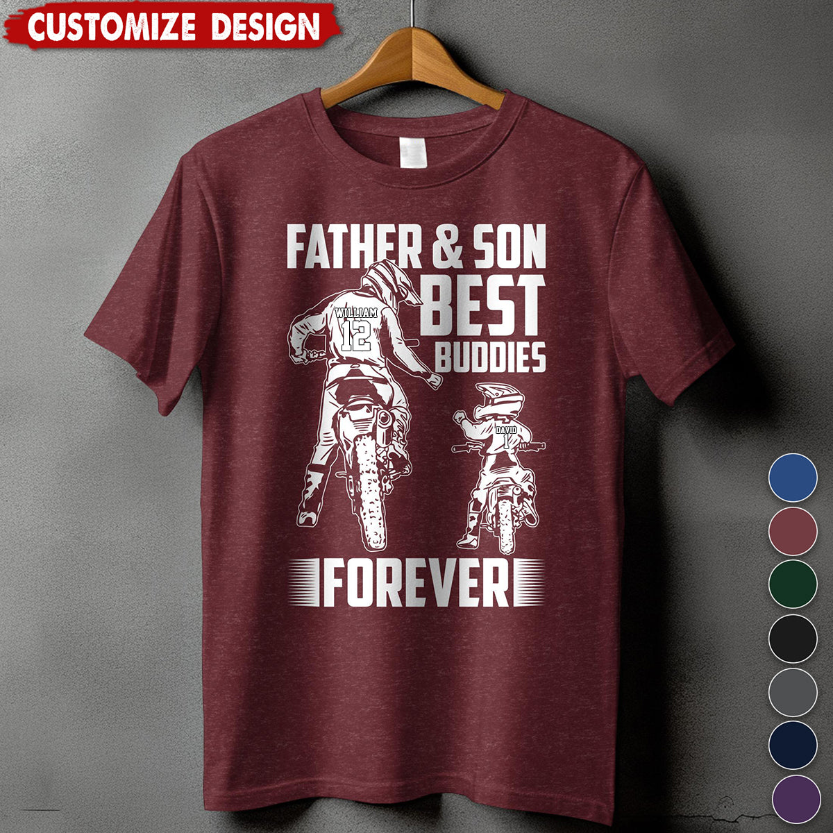 Father and Son Best Motocross Buddies Shirt - Birthday Fathers Day Biker Gift