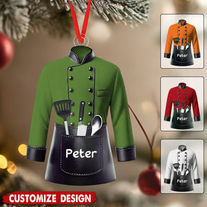 Personalized Chef Ornament – Custom Chef Uniform Christmas Tree Decoration Gift for Men Women, Unique Holiday Job Keepsake