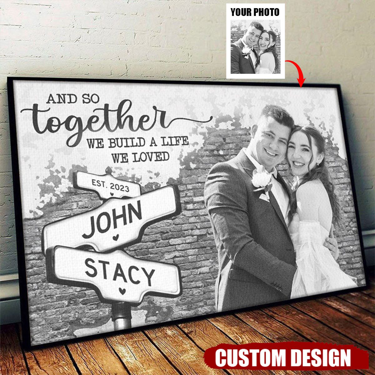 We Build A Life We Loved - Personalized Photo Horizontal Poster- Gift For Couple