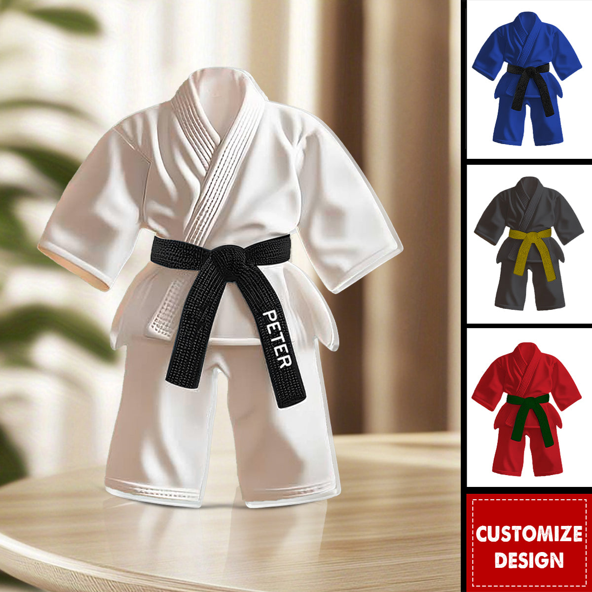Personalized Black Belt Acrylic Plaque - Jiu-Jitsu,Karate Gift