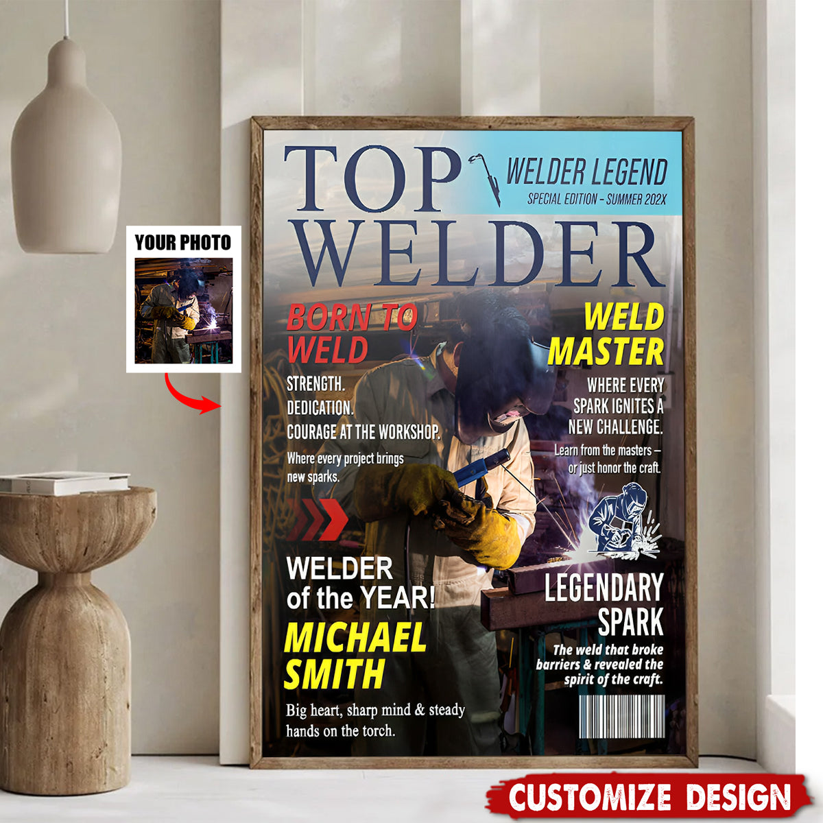 Personalized Top Welder  Magazine Cover Poster - Gift for Welders