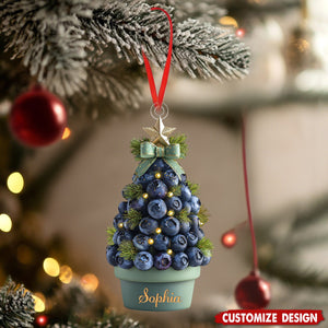 Personalized Blueberry Christmas Acrylic Ornament - Gift For Blueberry, Fruit Lovers